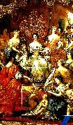 unknow artist med ankedrottningen vid ett symboliskt riksroder styrs sverige i ehrenstrahls allegoriska malning France oil painting reproduction